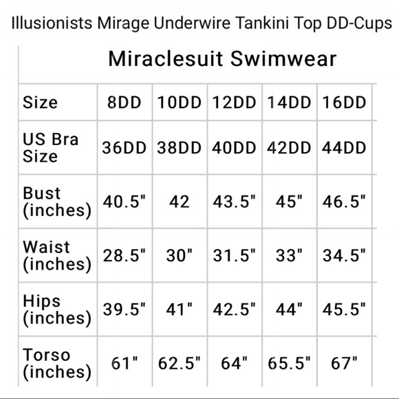 MIRACLESUIT ILLUSIONISTS MIRAGE Underwire Tankini Top DD-Cups (bundle w/shorts) - Picture 3 of 7
